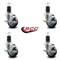 Service Caster 3.5'' Thermoplastic Rubber Swivel 1-5/8'' Expanding Stem Caster Set with Brake, 4PK SCC-EX20S3514-TPRB-TLB-158-4 - alternate 4